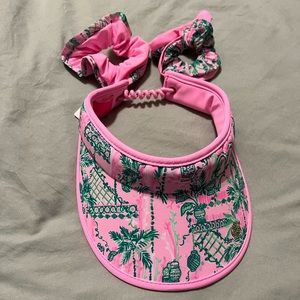 Lilly Pulitzer visor and scrunchies